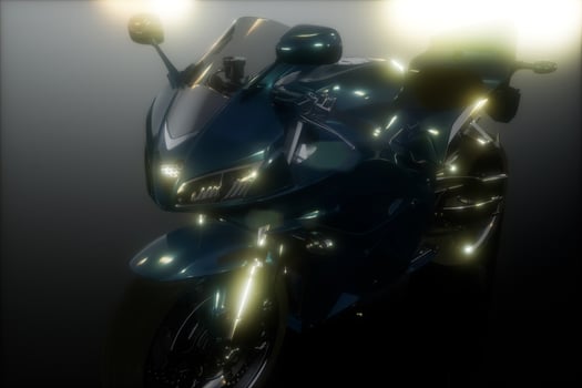 moto sport bike in dark studio with bright lights photo