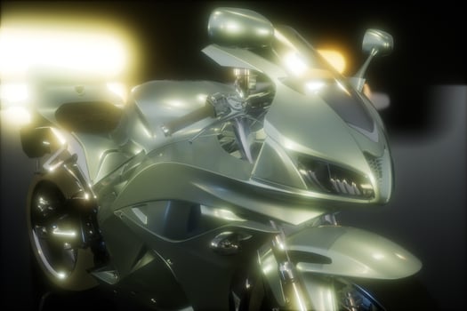 moto sport bike in dark studio with bright lights photo