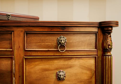 Vintage cabinet with drawers photo