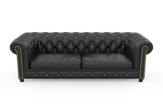 Chesterfield sofa black isolated luxury illustration 3d photo