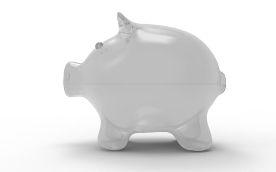 Piggy bank white to save money economy finance and savings concept 3D illustration photo