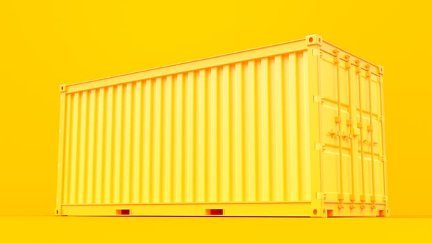 Side of the yellow container. Abstract background for put banner and logo or message. Minimal idea concept, 3D Render. photo