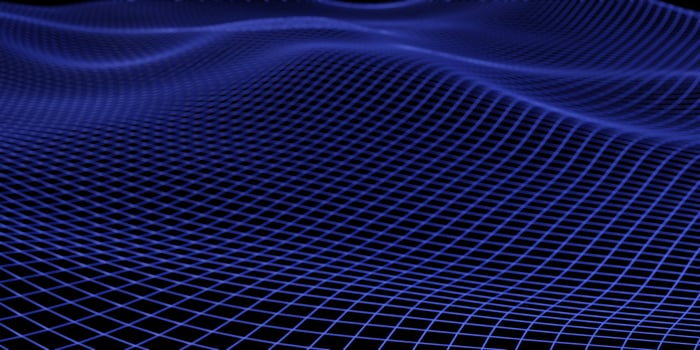 mesh wave structure curve background purple and blue gradient macro image 3d illustration photo