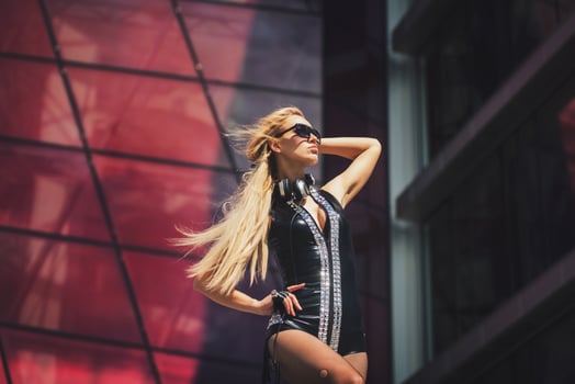 beautiful woman in sunglasses photo