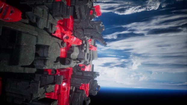 Alien UFO near Earth photo