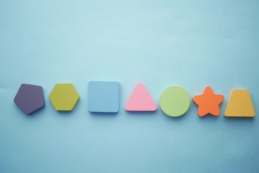 Geometric shapes for games and children learning. photo