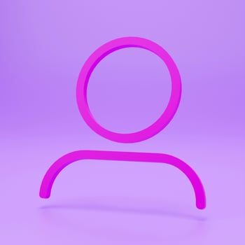 Pink Create account screen icon isolated on pink background. Minimalism concept. 3d illustration 3D render. photo