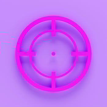 3d target icon redner, isolated on pink colour backgorund. Succes concept photo