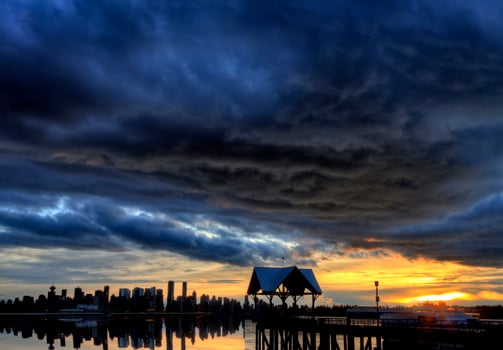 Vancouver Skyline Canada Sunset photo