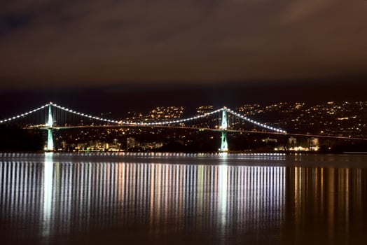 Lions Gate Bridge Night Photography photo