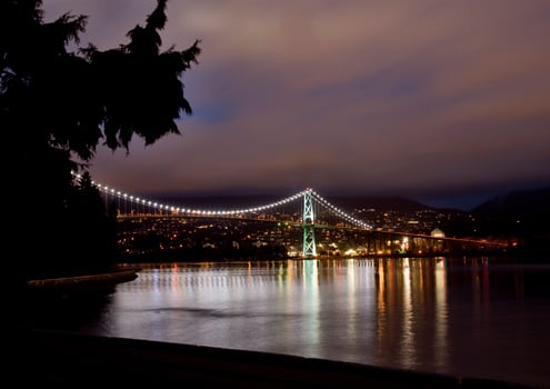 Lions Gate Bridge Night Photography photo