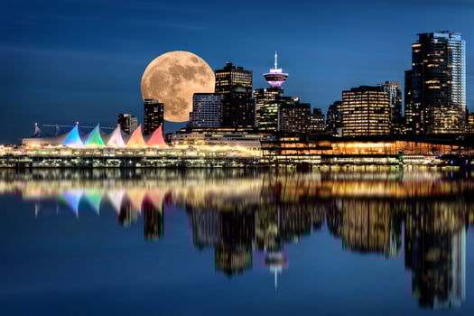 Vancouver Night Full Moon photo