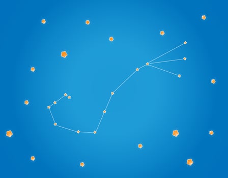 Scorpio Constellation stars in space. Zodiac Sign Scorpio constellation lines. photo