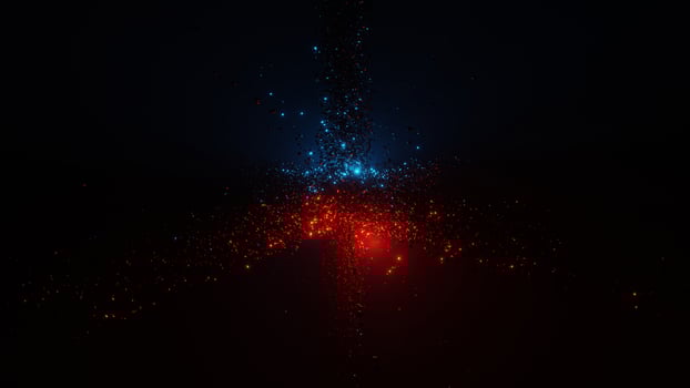 3D rendering of chaotic cube shapes. photo