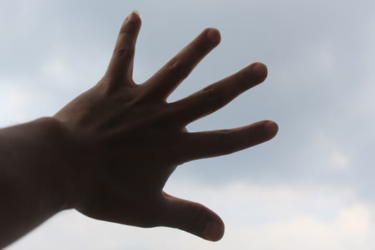 Stop hand shiluete photo