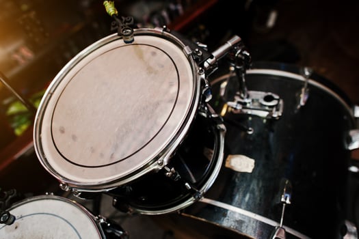 Drum set and drum sticks photo