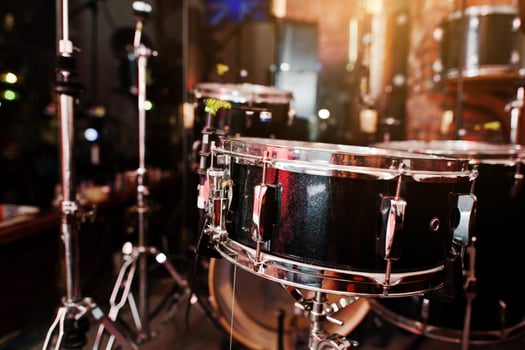 Drum set and drum sticks photo