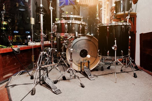 Drum set and drum sticks photo
