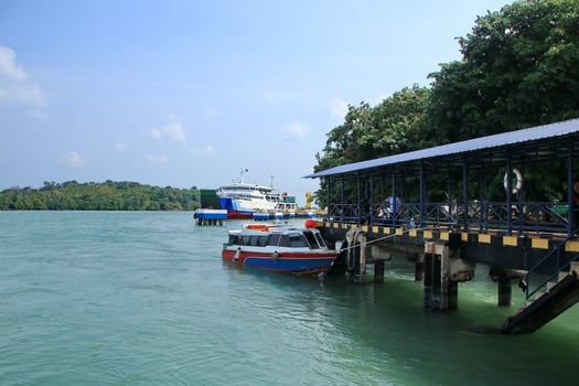 Various ship activities at the Port of Sri Bintan Pura in the city of Tanjung Pinang namely on the west coast of the island of Bintan photo