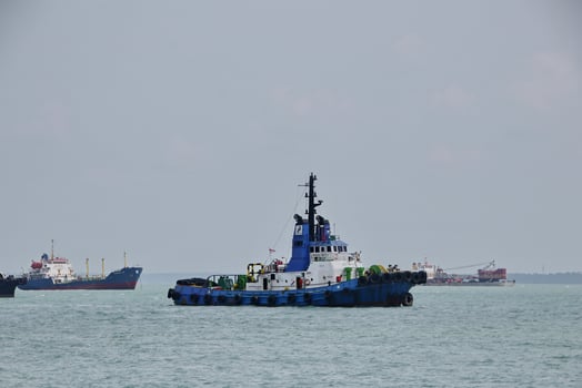 Various ship activities at the Port of Sri Bintan Pura in the city of Tanjung Pinang namely on the west coast of the island of Bintan photo