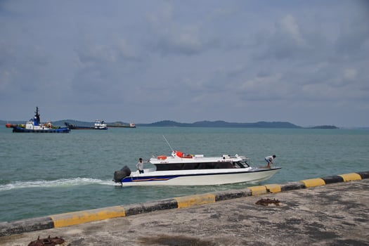 Various ship activities at the Port of Sri Bintan Pura in the city of Tanjung Pinang namely on the west coast of the island of Bintan photo