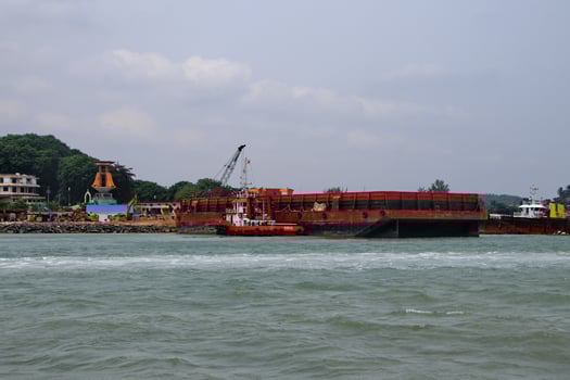 Various ship activities at the Port of Sri Bintan Pura in the city of Tanjung Pinang namely on the west coast of the island of Bintan photo