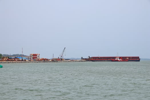 Various ship activities at the Port of Sri Bintan Pura in the city of Tanjung Pinang namely on the west coast of the island of Bintan photo