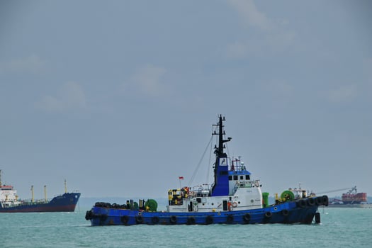 Various ship activities at the Port of Sri Bintan Pura in the city of Tanjung Pinang namely on the west coast of the island of Bintan photo