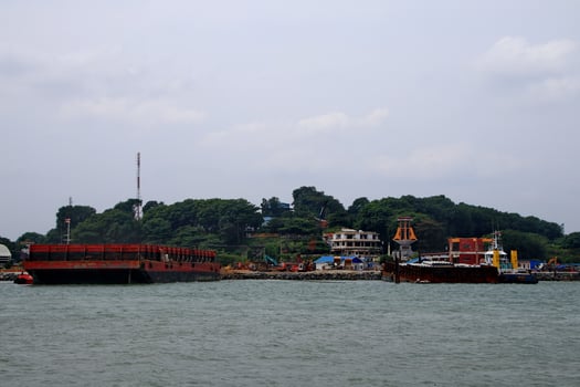 Various ship activities at the Port of Sri Bintan Pura in the city of Tanjung Pinang namely on the west coast of the island of Bintan photo