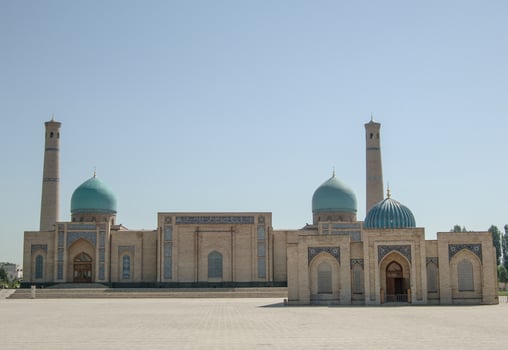 Architecture of the ancient middle East. External review of restored architecture of ancient buildings in Tashkent, Uzbekistan photo