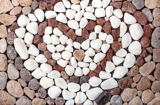 texture, background of sea stones in heart form photo