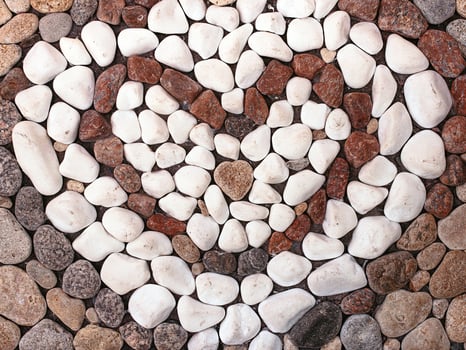 texture, background of sea stones in heart form photo