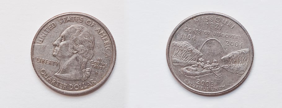 Set of coin 25 Cents or Quarter Dollar,2003 USA photo