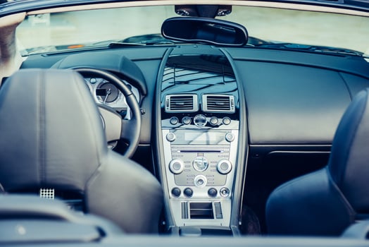 Driver's seat in the car with a modern interior photo