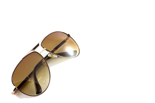 metal sunglasses isolated on white background photo