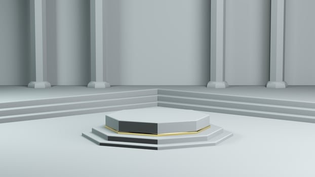 3D Podium for product presentation with decoration background photo