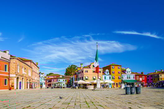 Burano island central town square photo