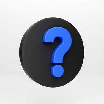 3d cartoon icon question for mockup template presentation infographic  3d render illustration photo