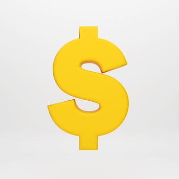 3d cartoon icon dollar money for mockup template presentation infographic  3d render illustration photo