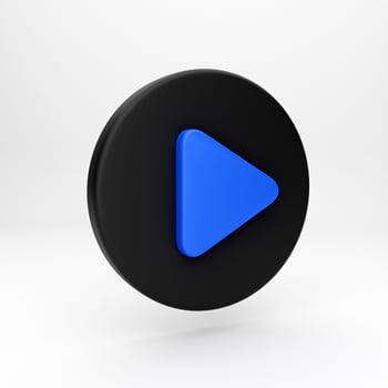 3d cartoon icon play button for mockup template presentation infographic  3d render illustration photo