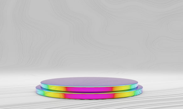 Pedestal for display, platform for design, blank product. 3D rendering. photo