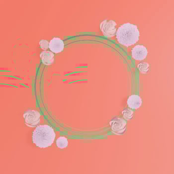 Floral frames. Floral wreath. Unique decoration for greeting card, wedding invitation, save the date. Space for your text. 3d. photo