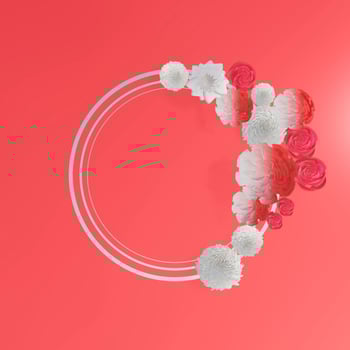 Floral frames. Floral wreath. Unique decoration for greeting card, wedding invitation, save the date. 3d. photo
