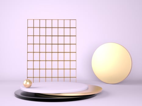 Product podium on pastel background 3d. Abstract minimal geometry concept. Studio stand platform theme. Exhibition and business marketing presentation stage. photo