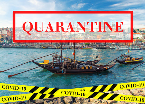 Quarantine in Portugal. No travel and lockdown concept. photo
