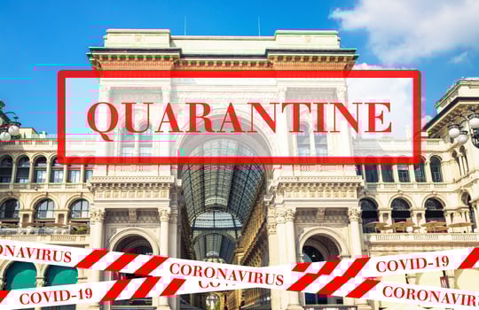 Quarantine in Italy. No travel and lockdown concept. photo