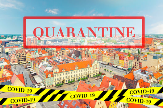 Quarantine in Poland. No travel and lockdown concept. photo