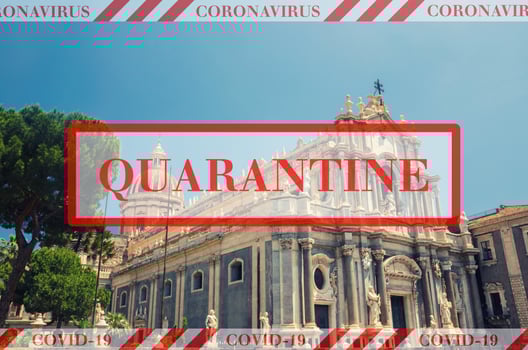 Quarantine in Italy. No travel and lockdown concept. photo