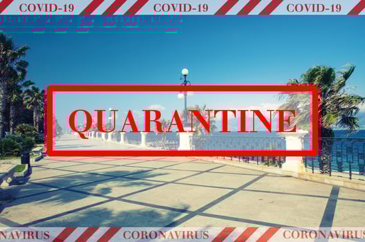 Quarantine in Italy. No travel and lockdown concept. photo