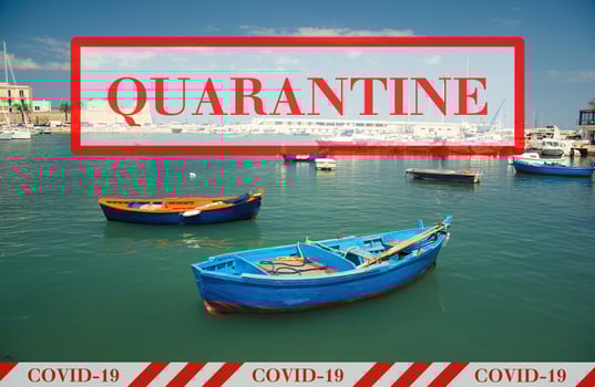 Quarantine in Italy. No travel and lockdown concept. photo
